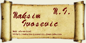 Maksim Ivošević vizit kartica